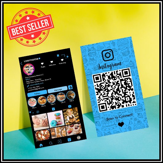 シェフベーカリーInstagramブルーパストリーケータQRコード 名刺
