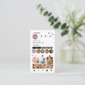 シェフベーカリーInstagramホワイトペストリーケータリングQRコード 名刺 (スタンド正面)
