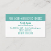 シェフベーカーまたはパティシシェフプロフェッショナル 名刺 (裏面)