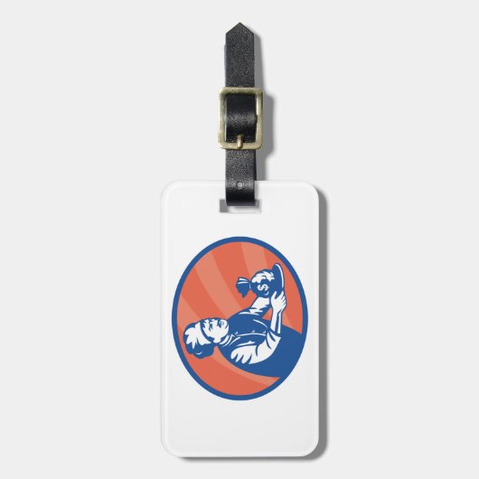 シェフホールディングマネーバッグレストランファイナンス ラゲッジタグ (正面縦)