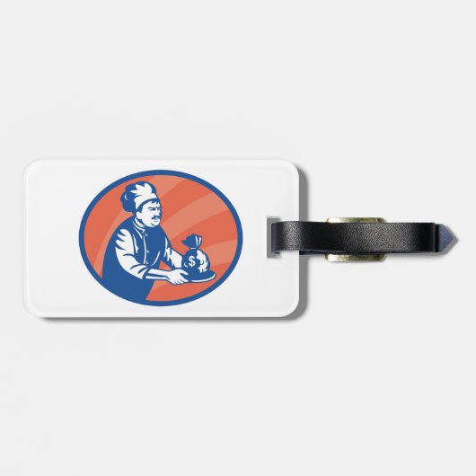 シェフホールディングマネーバッグレストランファイナンス ラゲッジタグ (裏面横)