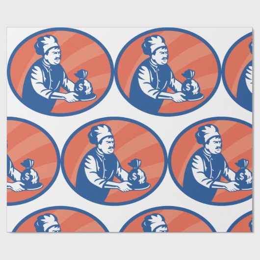 シェフホールディングマネーバッグレストランファイナンス ラッピングペーパー (フラット)