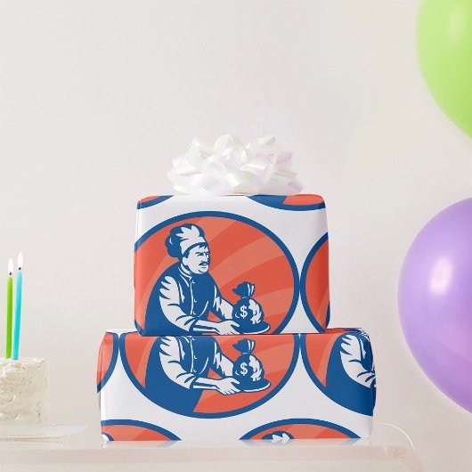 シェフホールディングマネーバッグレストランファイナンス ラッピングペーパー