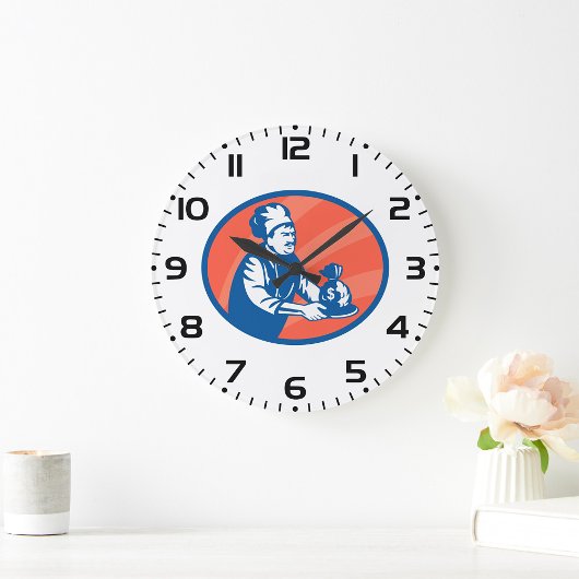 シェフホールディングマネーバッグレストランファイナンス ラージ壁時計