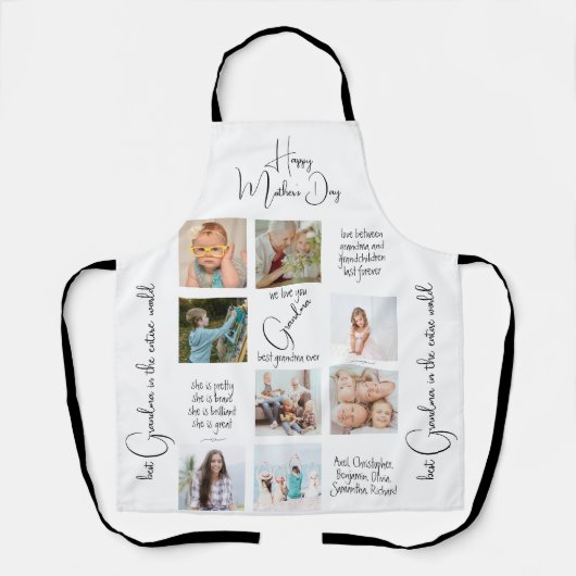 シェフモダンフォトコラージュおばあちゃん最高のエバーエバーエプロン エプロン (正面)