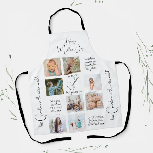 シェフモダンフォトコラージュおばあちゃん最高のエバーエバーエプロン エプロン