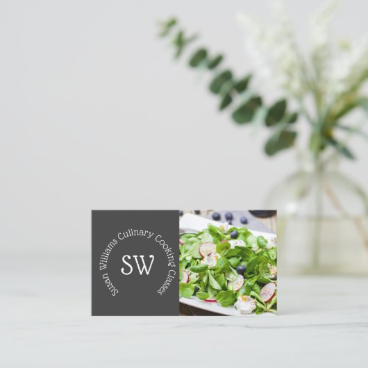 シェフモダン写真|新鮮で健康的なサラダグルメ 名刺 (スタンド正面)