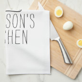 シェフモダン調理師ハットモノグラムシンプル名スタイリッシュ キッチンタオル (四つ折り)