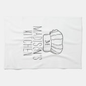 シェフモダン調理師ハットモノグラムシンプル名スタイリッシュ キッチンタオル (横)