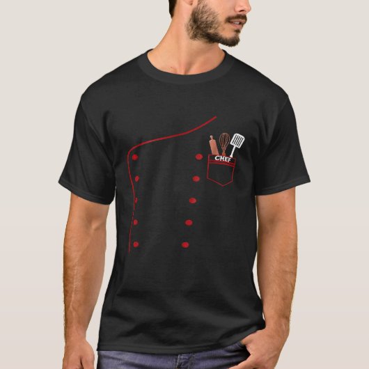 シェフユニフォームフェイク調理師料理シャツ Tシャツ (正面)