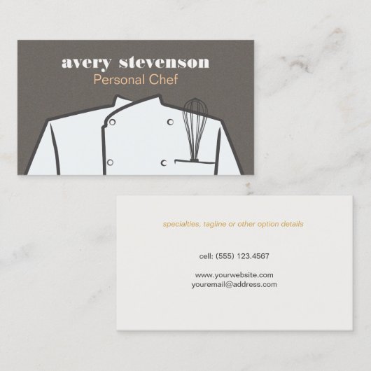 シェフユニフォーム&ウィスクケータリング 名刺 (正面/裏面)