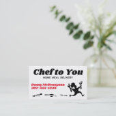 シェフランニングの食事配送ケータリング名刺 名刺 (スタンド正面)