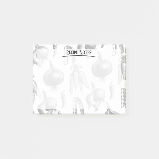 シェフレシピノート野菜模様キッチン ポストイット (正面)
