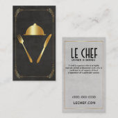 シェフレストランダイニング名刺金ゴールド両面 名刺 (正面/裏面)