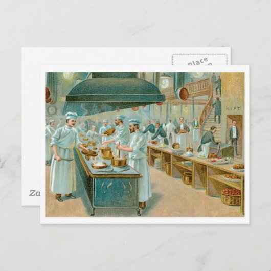 シェフレストランヴィンテージフードアドアート ポストカード (正面/裏面)