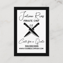 シェフレストラン調理師カットナイフ 名刺