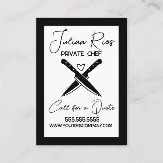 シェフレストラン調理師カットナイフ 名刺 (正面)