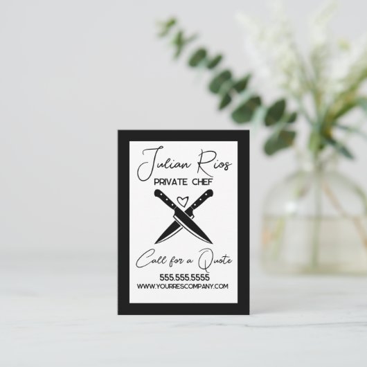 シェフレストラン調理師カットナイフ 名刺 (スタンド正面)