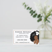 シェフレディーアフリシアンアメリカン女性ビジネスカード 名刺 (スタンド正面)