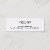 シェフレトロアローズ&カトラリーお尻ブラックケータリング スキニー名刺 (裏面)