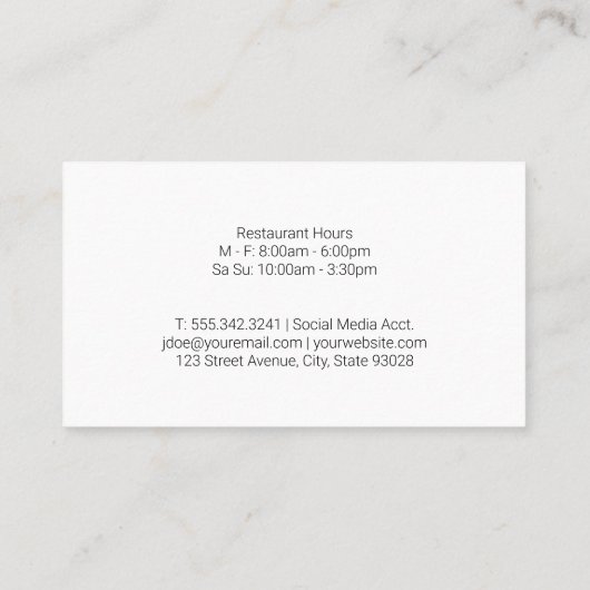 シェフロゴ |スプーンのハーブとスパイス 名刺 (裏面)