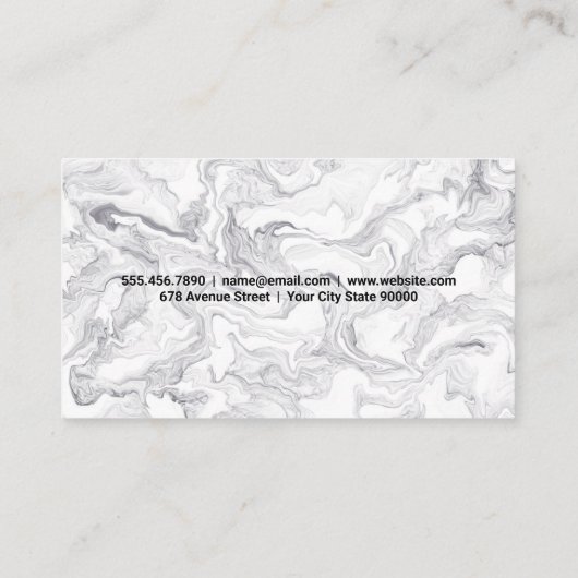 シェフロゴ |大理石背景 名刺 (裏面)