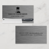 シェフロゴ | 金属製の肉切り包丁 名刺 (正面/裏面)