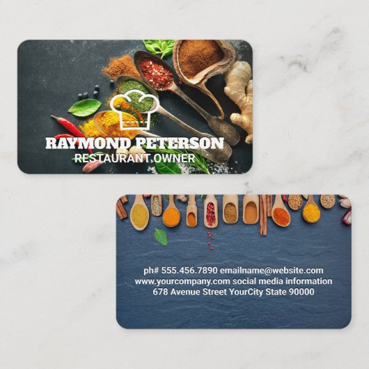 シェフロゴ | 香辛料ハーブ成分 名刺 (正面/裏面)