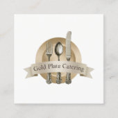 シェフヴィンテージシルバーウェアロゴイベントケータリング スクエア名刺 (正面)