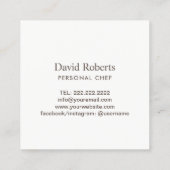 シェフヴィンテージシルバーウェアロゴイベントケータリング スクエア名刺 (裏面)