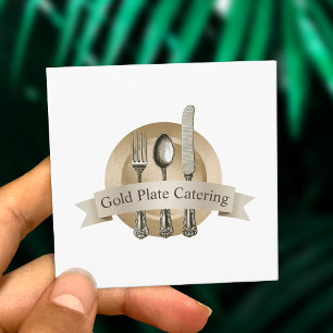 シェフヴィンテージシルバーウェアロゴイベントケータリング スクエア名刺