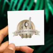 シェフヴィンテージシルバーウェアロゴイベントケータリング スクエア名刺