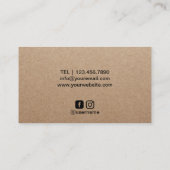 シェフヴィンテージ野菜イラストレーション素朴クラフト 名刺 (裏面)