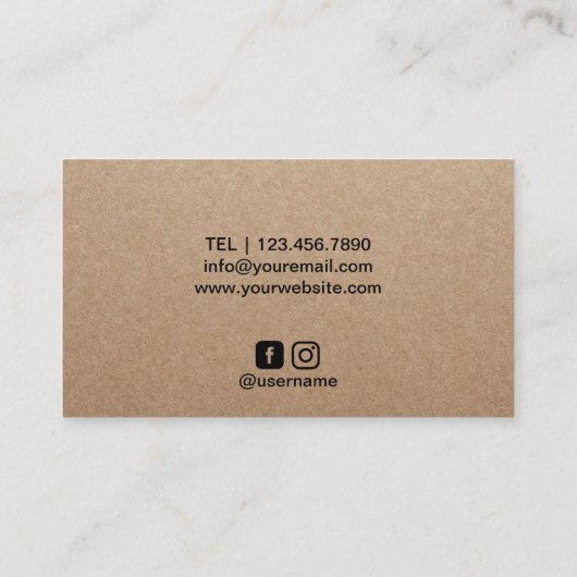 シェフヴィンテージ野菜イラストレーション素朴クラフト 名刺 (裏面)