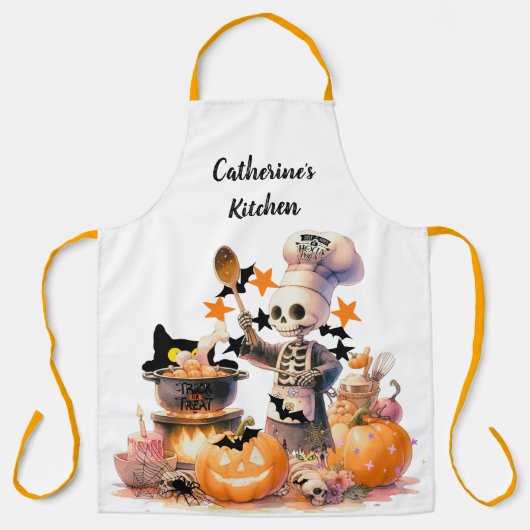 シェフ不気味ハロウィパーソナライズされたン エプロン (正面)