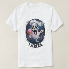 シェフ不気味幽霊アイスクリームおもしろいハロウィンメンズ Tシャツ