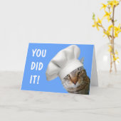 シェフ卒業かわいい カード (黄色い花)