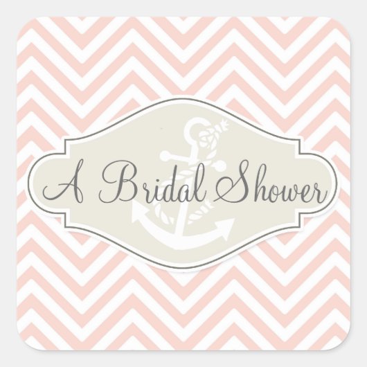 シェフ名門私立校風のロンストライプ航海のモダンいかり スクエアシール (正面)