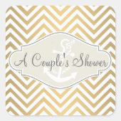 シェフ名門私立校風のロンストライプ航海のモダンいかり スクエアシール (正面)