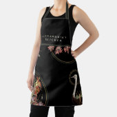 シェフ名+キッチン |黒いリリ芸術的ーフローラ エプロン (インサイチュ)