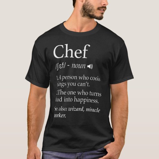 シェフ定義おもしろいラインことわざ調理師料理Ch Tシャツ (正面)