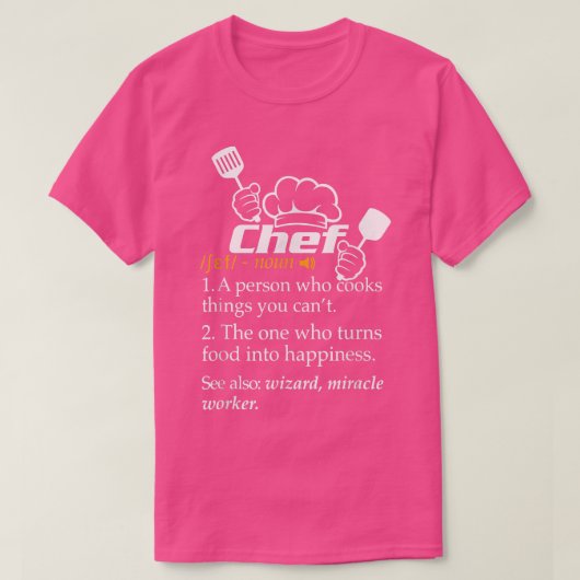 シェフ定義おもしろいラインことわざ調理師料理Gif Tシャツ (デザイン正面)