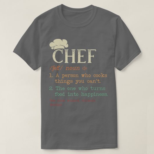 シェフ定義動揺して調理師 Tシャツ (デザイン正面)
