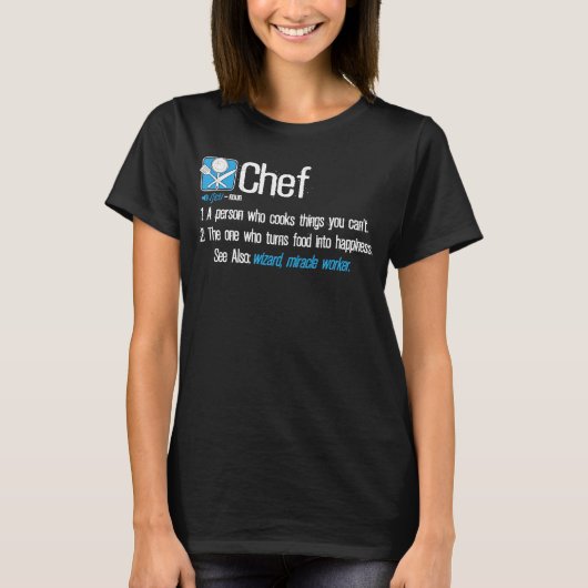 シェフ定義料理シェフ料理 Tシャツ (正面)