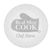 シェフ実在用メンズ調理師カスタムガラス切削盤 カッティングボード (正面)