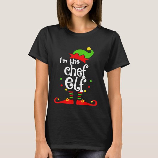 シェフ小妖精や小人クリスマスコスチュームママパパクリスマス Tシャツ (正面)