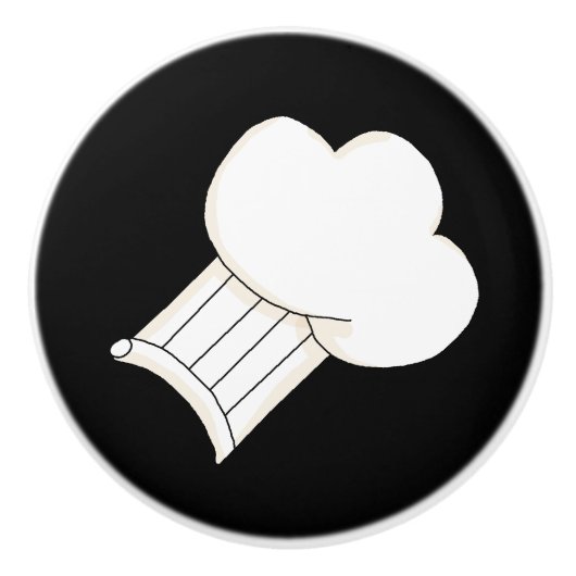 シェフ帽子の漫画のセラミックノブ セラミックノブ (正面)