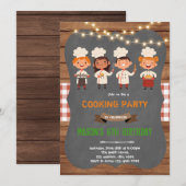 シェフ料理お菓子作り誕生日テーマ 招待状 (正面/裏面)