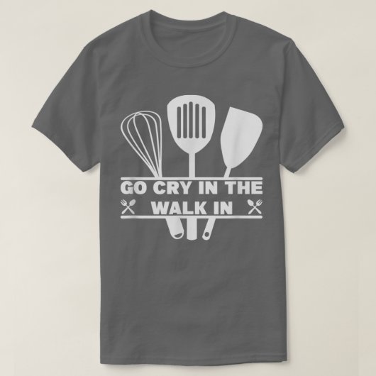 シェフ料理で散歩に泣おもしろいく Tシャツ (デザイン正面)
