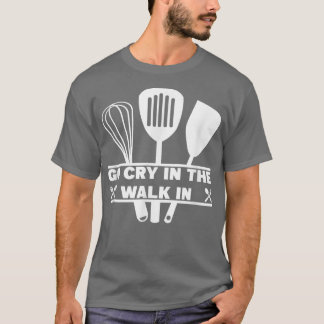シェフ料理で散歩に泣おもしろいく Tシャツ